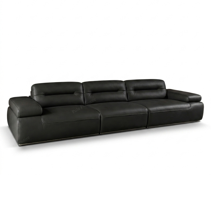 Sofa văng hiện đại bọc da bò Astor (V108)