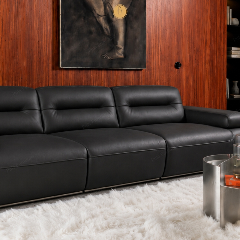 Sofa văng hiện đại bọc da bò Astor (V108)