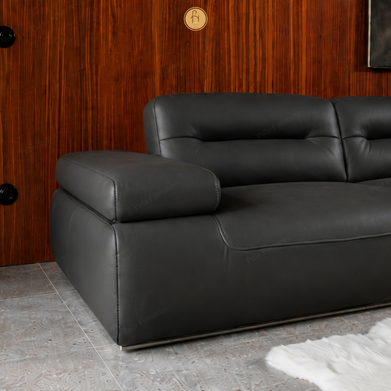 Sofa văng hiện đại bọc da bò Astor (V108)