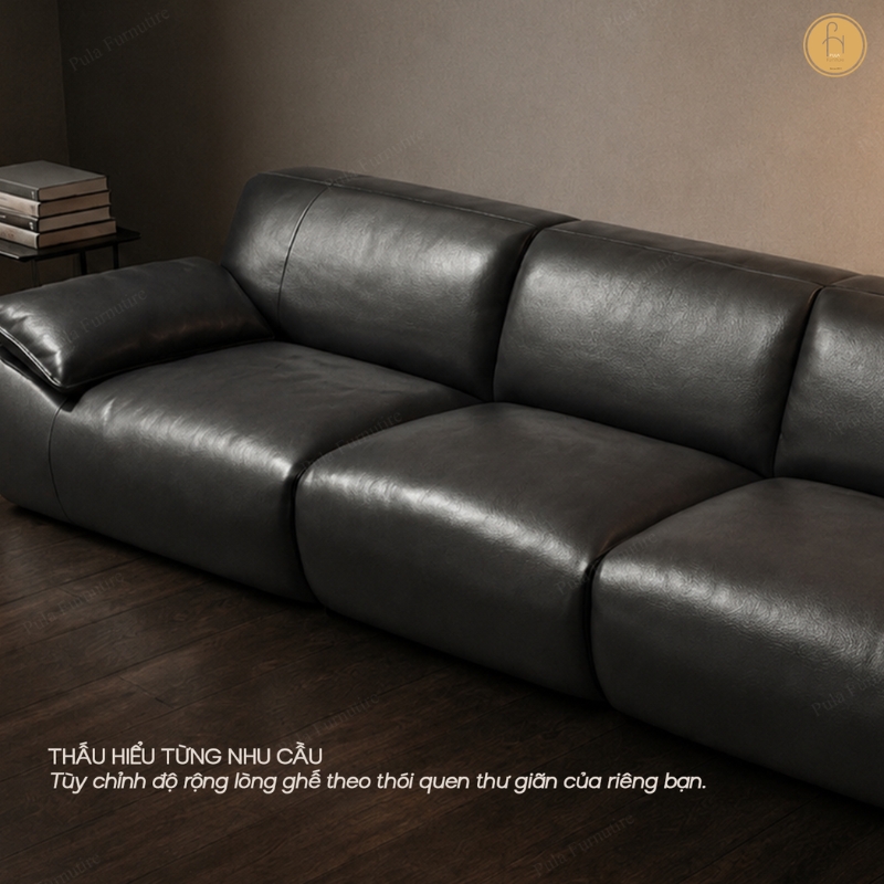 Sofa văng bọc da thiết kế hiện đại Vento (V110)