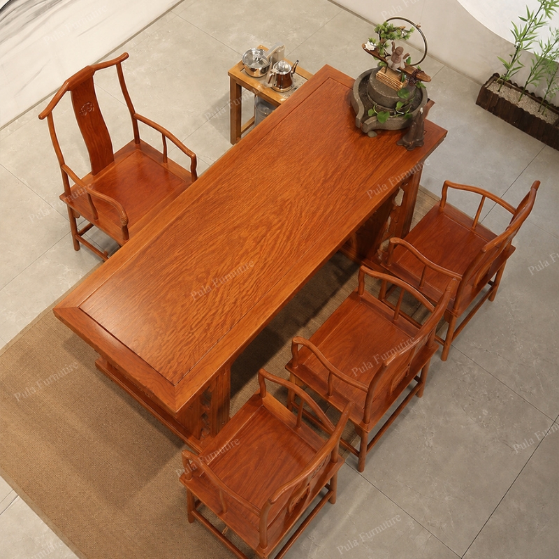 Bộ bàn ghế trà đạo Trung Hoa gỗ Hương TD11