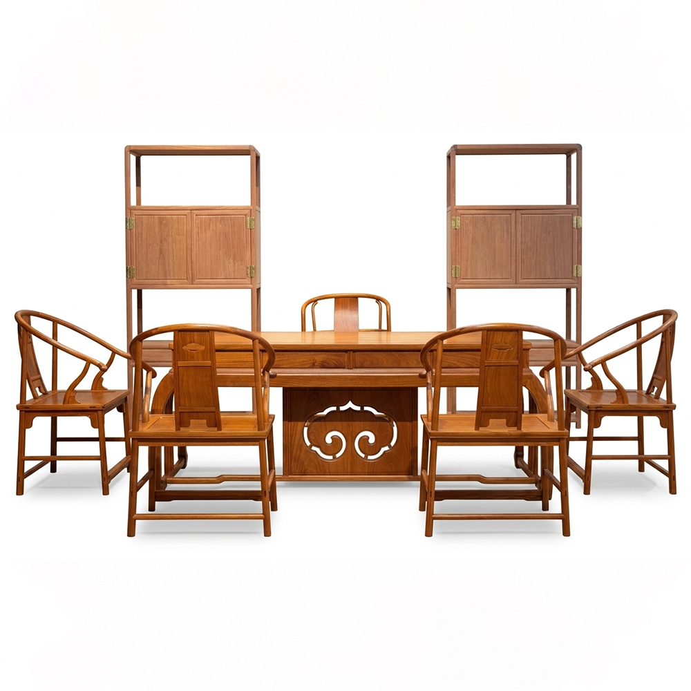 Bộ bàn trà Minh Thức 6 món gỗ Hương TD07