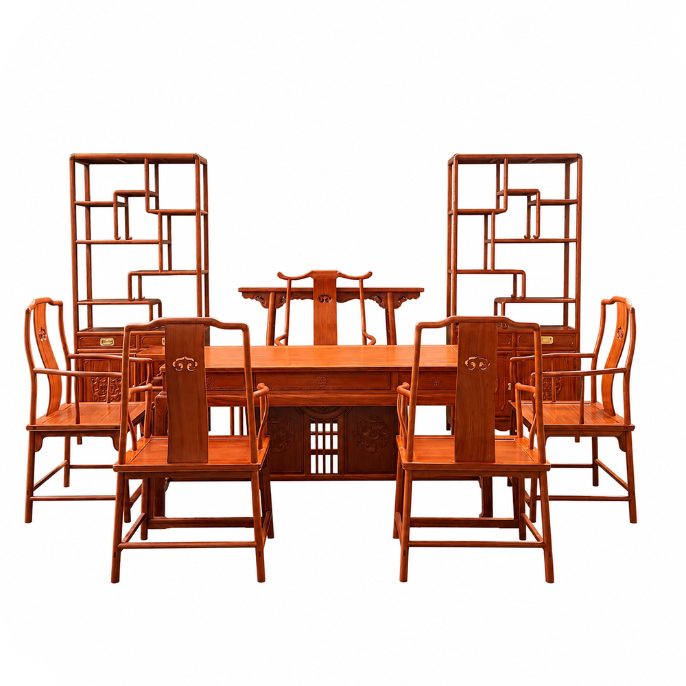 Bộ trà đạo văn phòng Tai Quan 6 món gỗ Hương TD08