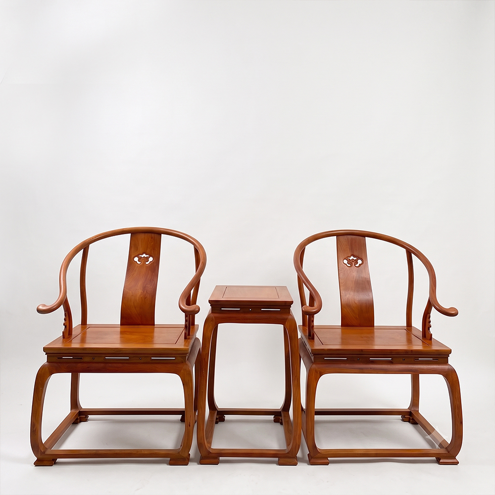 Bộ 3 bàn trà đạo Minh tròn gỗ Hương TD22