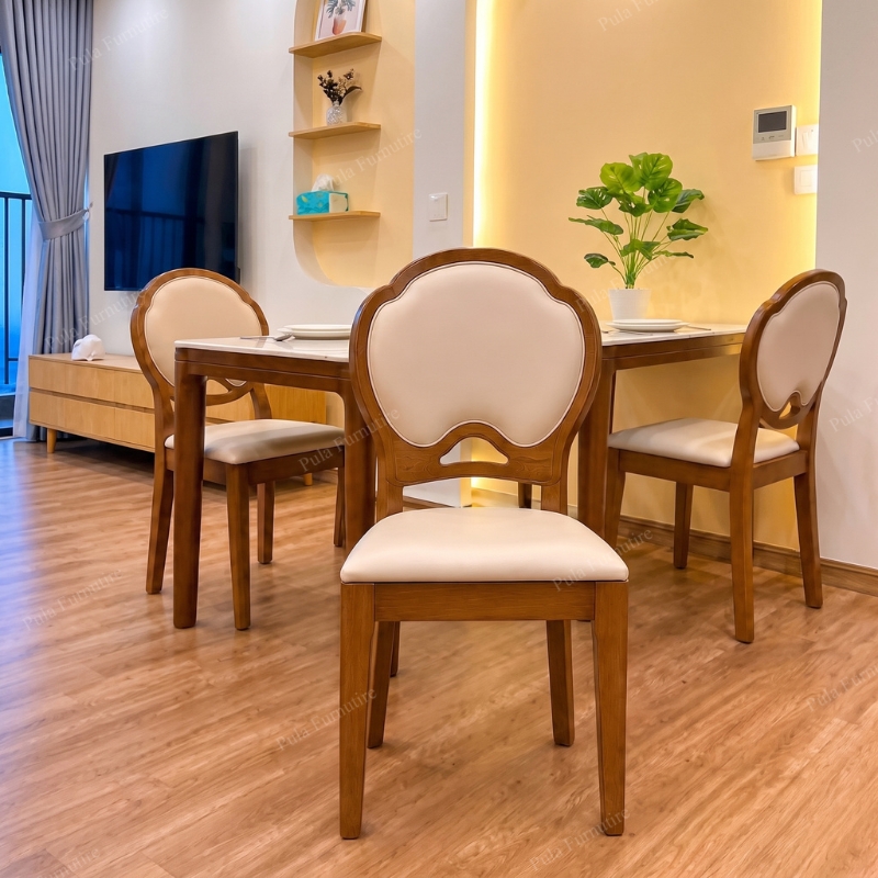 Bộ bàn ăn 4 ghế nhỏ gọn cho chung cư BGA67
