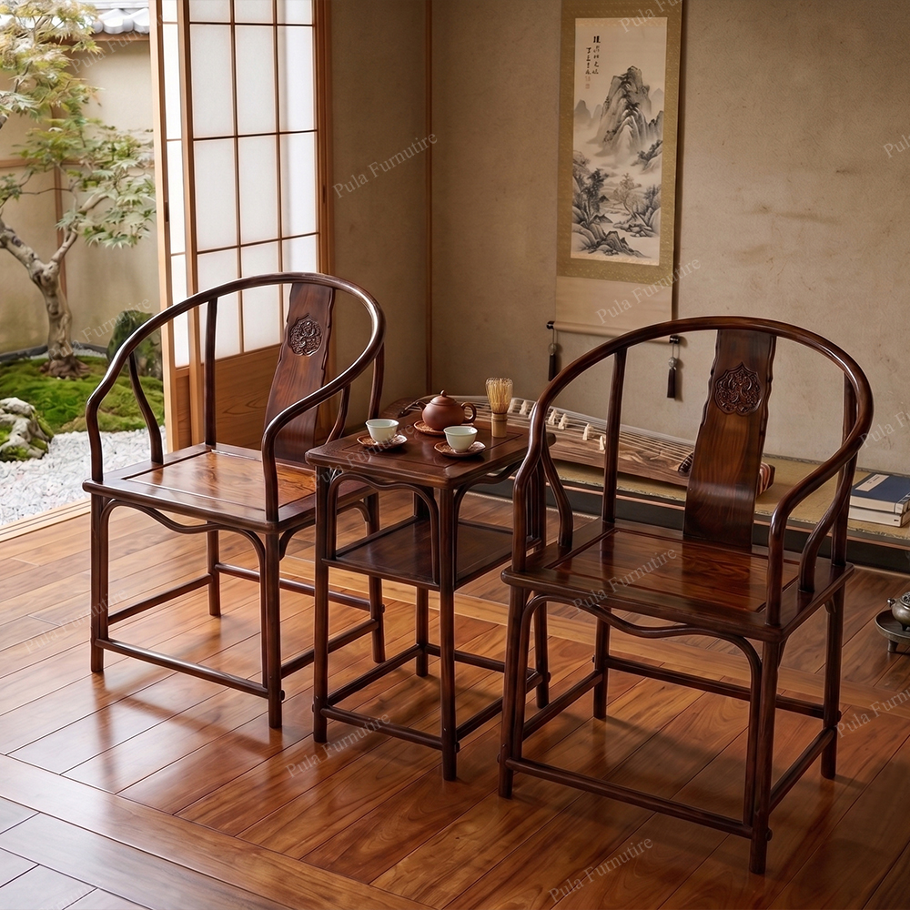 Bộ bàn trà đạo nhỏ 3 món ghế Minh TD29