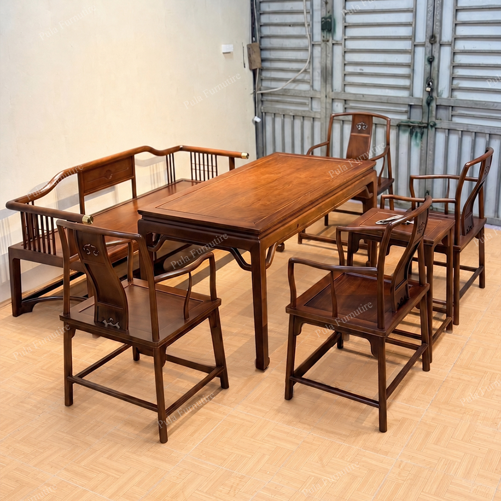 Bộ trà đạo 7 món cao cấp gỗ Hương TD17