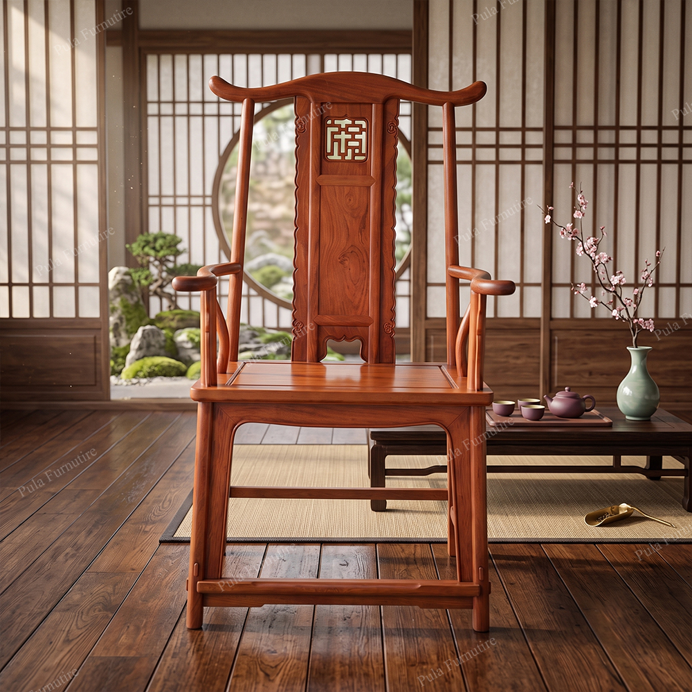 Ghế chủ tứ xuất đầu gỗ Hương GPT02