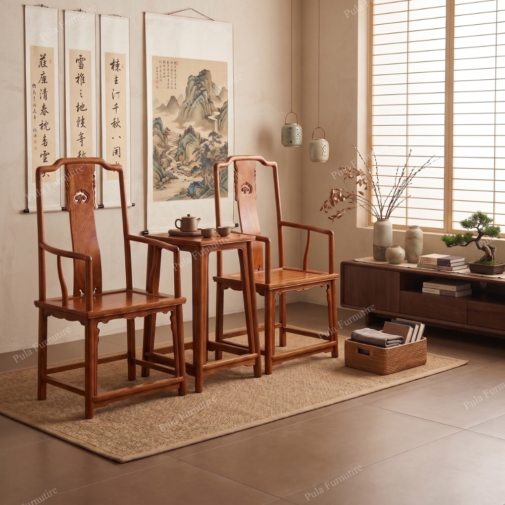 Ghế Nam Quan gỗ Hương phòng trà GPT05