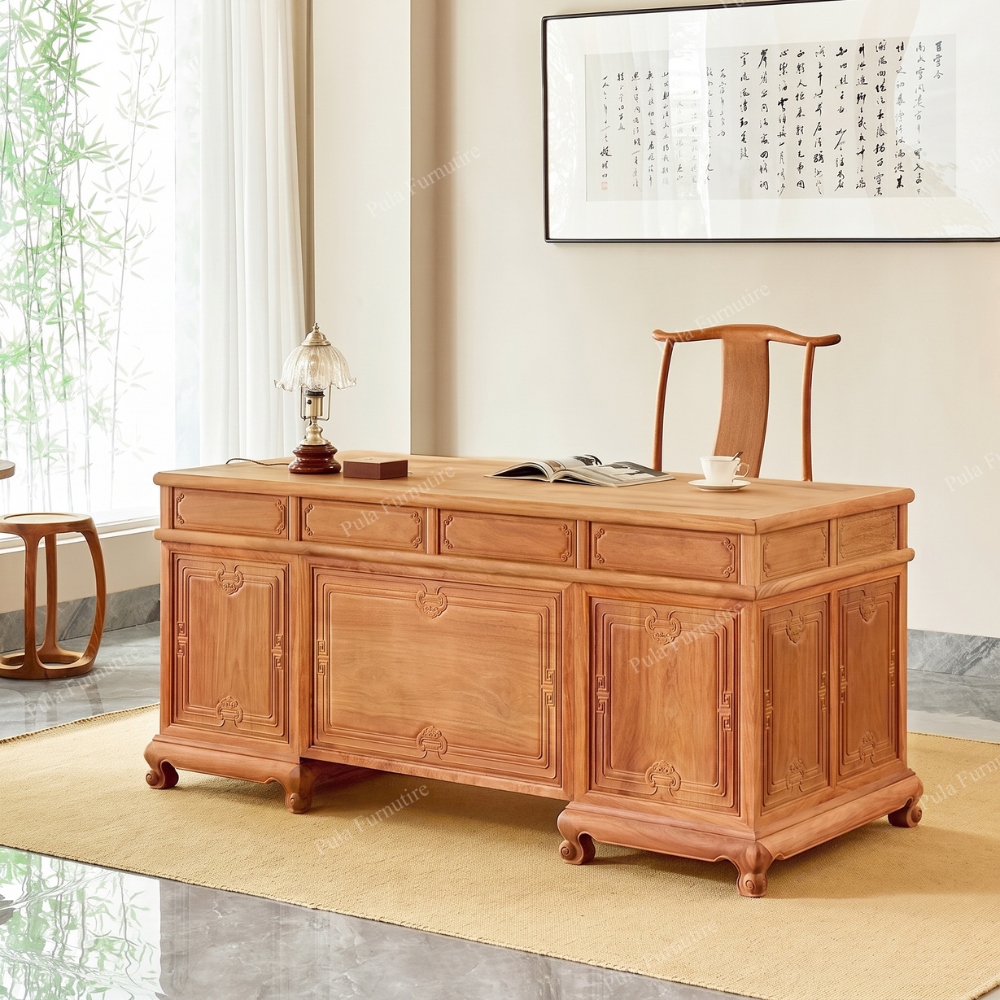 Bộ bàn làm việc lãnh đạo cổ sang trọng BLVT03