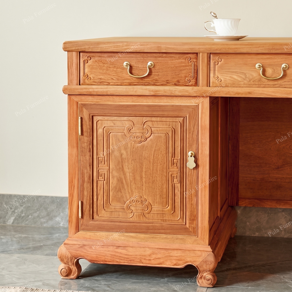 Bộ bàn làm việc lãnh đạo cổ sang trọng BLVT03