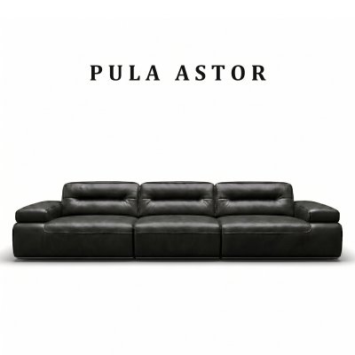 Sofa văng hiện đại bọc da bò Astor (V108)