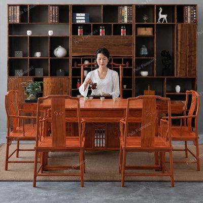 Bộ trà đạo văn phòng Tai Quan 6 món gỗ Hương TD08